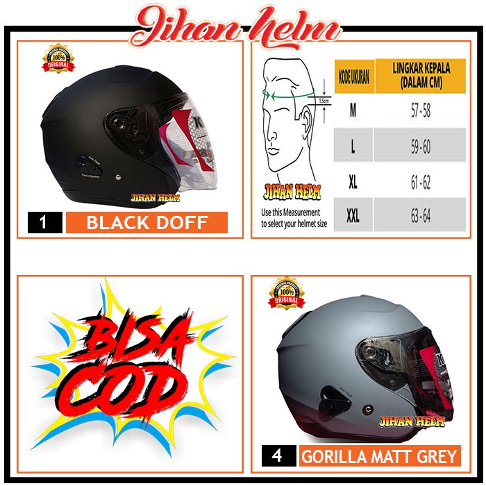 Jual Helm / Helm KYT / Helm Half Face KYT KYOTO R ORIGINAL Termurah