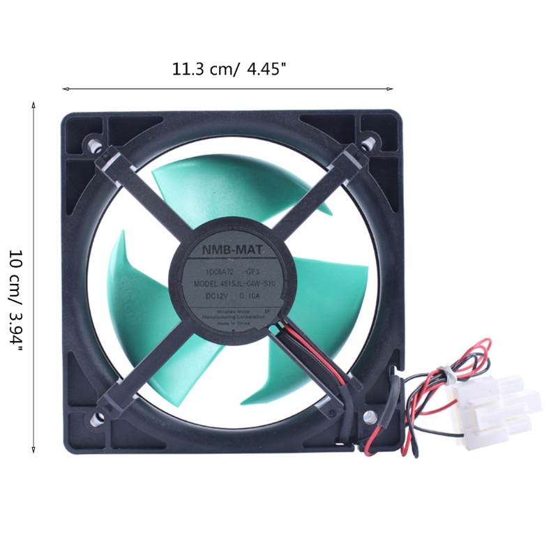 Bt Heat-exhaust Fan Pengganti Untuk 4515JL-04W-S10 GF3 11.3cm 113mm Fan DC12V 0.10A Kipas Pendingin Untuk Motor Kulkas