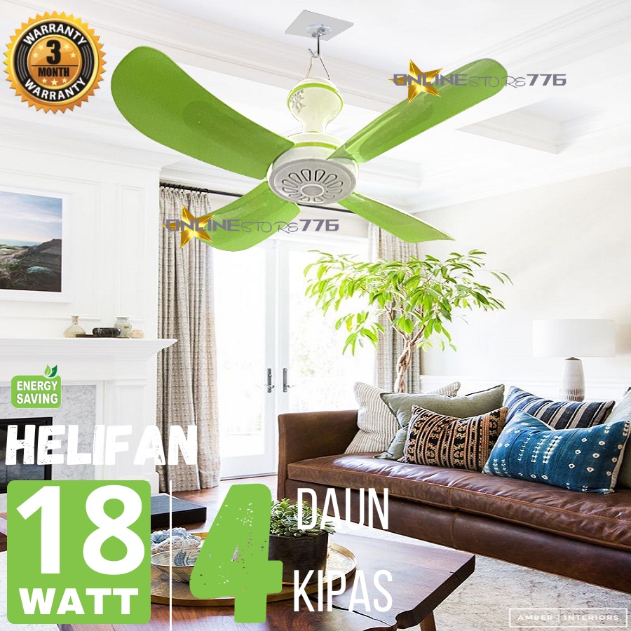 Onlinestore776 - KIPAS ANGIN GANTUNG 18W / KIPAS GANTUNG 18 WATT / CEILING FAN KENCANG TIDAK BERISIK