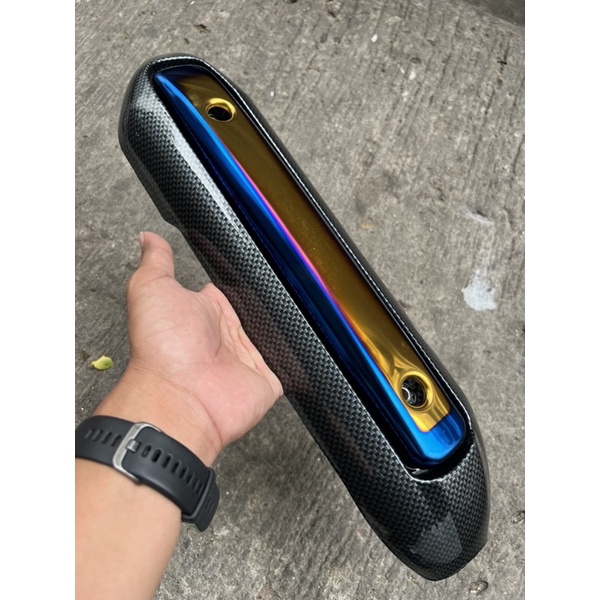 Paket tameng knalpot mio fino karbon list knalpot two tone bakaran