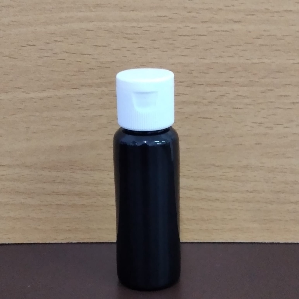 Botol plastik PET 20ml BR hitam tutup fliptop