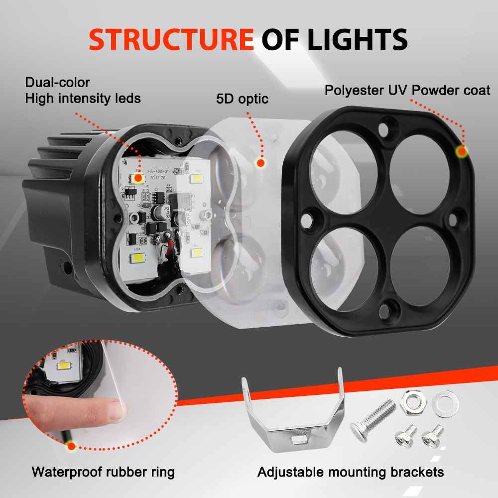 Lampu Tembak Sorot Laser Gun LED VINYX D4 Pro Demon Devil Eye Motor Mobil Sorot 40Watt Lasergun D2 40W 40 Watt