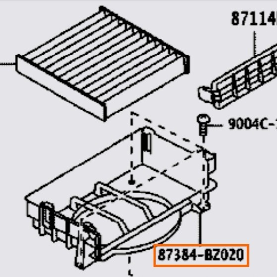 87384-BZ020 Housing Rumah Blower Kabin Filter Ac Avanza Xenia