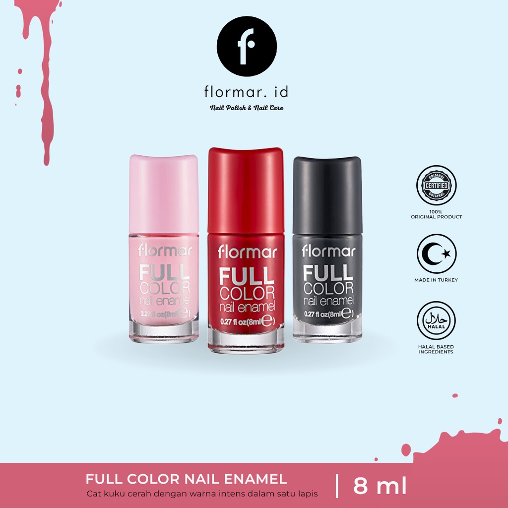 Kutek Flormar Full Color Nail Enamel (FC09-FC12-FC30-FC02-FC08-FC13-FC19)