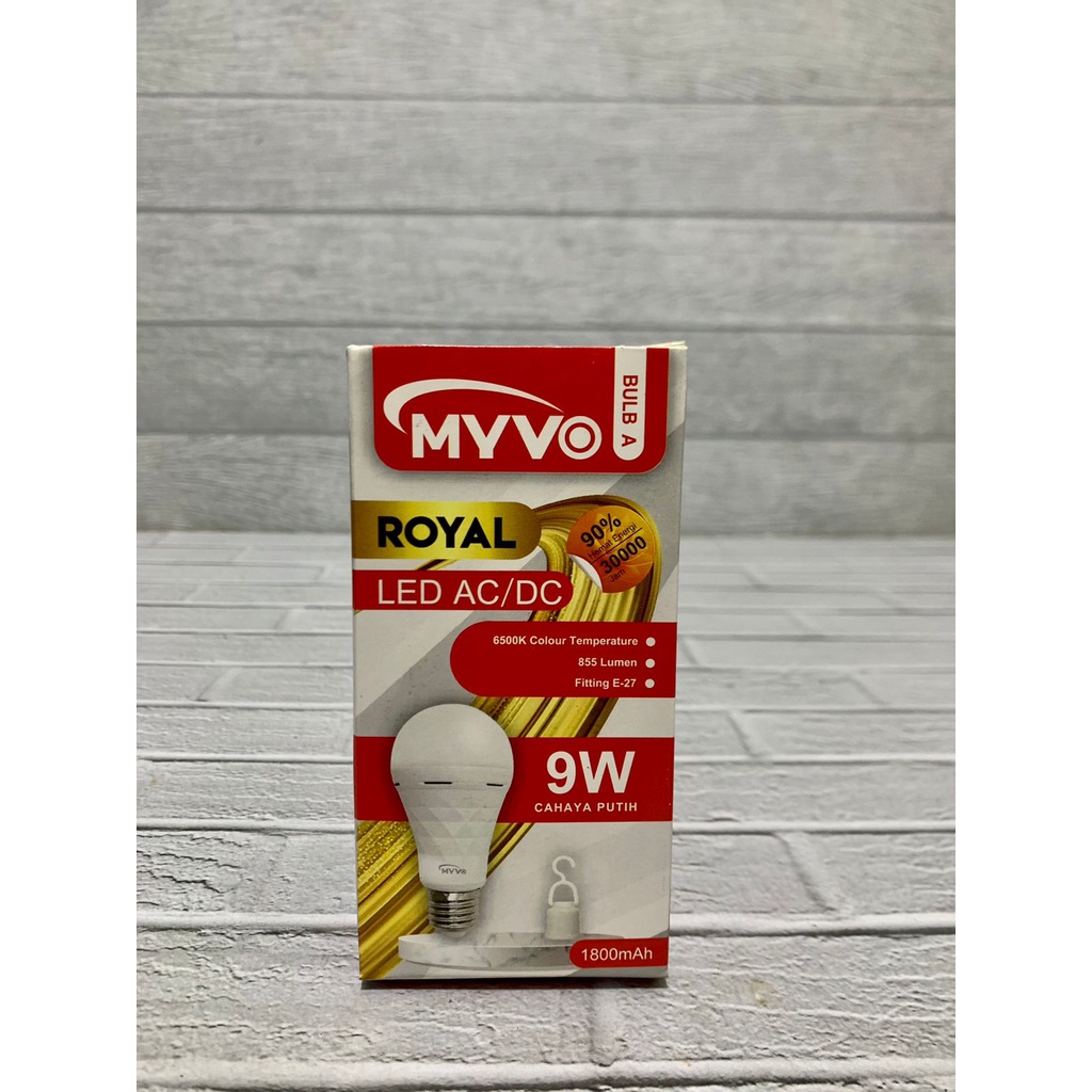 Lampu Emergency LED Bulb Myvo Royal 9 Watt Lampu Darurat Super Murah