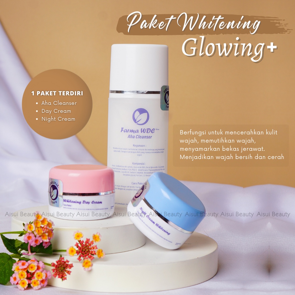 Paket Whitening Skincare Farma WDC Original Isi 3  Mencerahkan dan Memutihkan Wajah