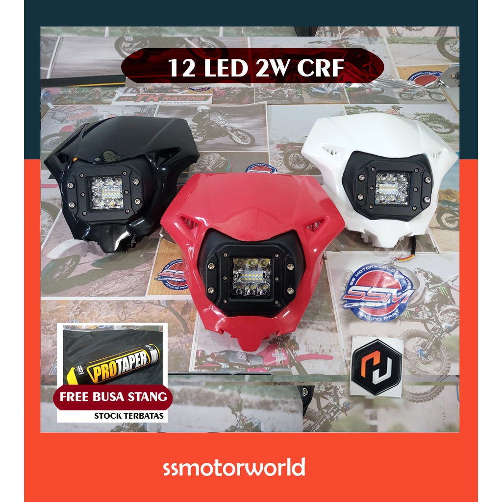 HEADLAMP CRF 2018 12 LED HRV - KEDOK LAMPU CRF 12 LED HRV - BATOK LAMPU CRF 12 LED HRV  - LAMPU DEPA