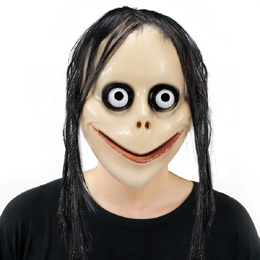 Topeng Hantu Momo Halloween Seram Rumah Hantu Prank Cosplay Scary Mask