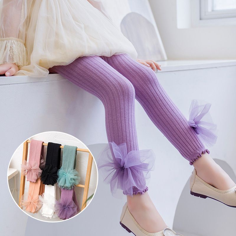 BABY K2 - legging bunga lace 3d buka kaki 6 warna bahan cotton premium  Kode 00270