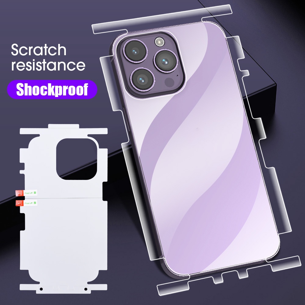 IPHONE [Harga Grosir] Pelindung Belakang Ponsel Anti Gores Tahan Air Minyak Film Belakang Ponsel Cakupan Penuh Ponsel TPU Film Mulus Perbatasan Penutup Pelindung Untuk Iphone14Seri