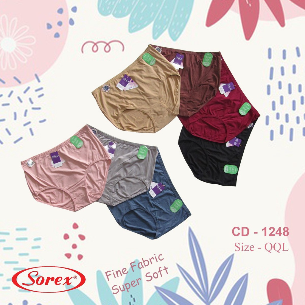 Sorex Celana Dalam Wanita CD 1248 Soft Katun Fine Fabric Comfort Super Soft Size QQL Variasi Warna B