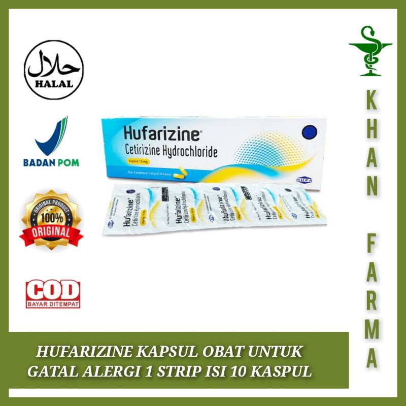 HUFARIZINE TABLET OBAT GATAL ALERGI ANAK DAN DEWASA 1 STRIP ISI 10 TABLET