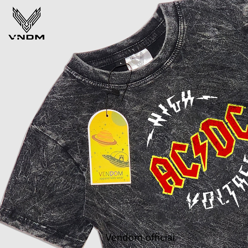 Vendom Kids Baju Kaos Anak Washet Laki Laki / Perempuan Unisex Umur 1-12 Tahun Bahan Cotton 30S Kaos Musik Anak1