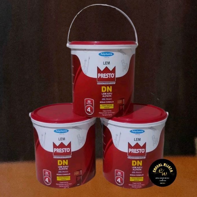 

LEM KAYU PRESTO DN 4kg GALON/EMBER ALIFATIK free buble+kardus