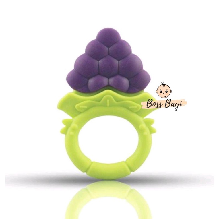 BOSS BAYI - Silicone Fruit Teether Ring with Box / Gigitan Bentuk Buah dengan Wadah Penyimpan