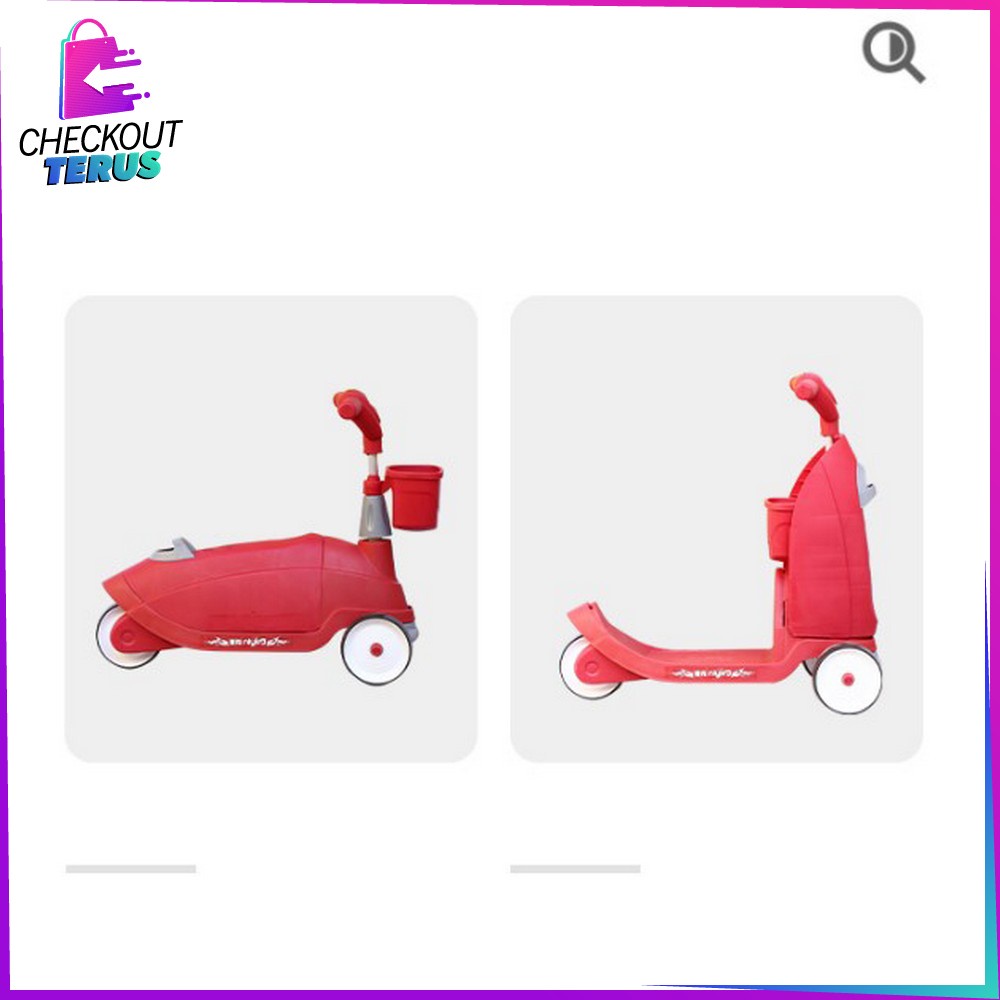 CT M107 Mainan Anak Keseimbangan Skuter Dorong 2IN1 Scooter Duduk Mobil Mobilan Anak Dorong Portable
