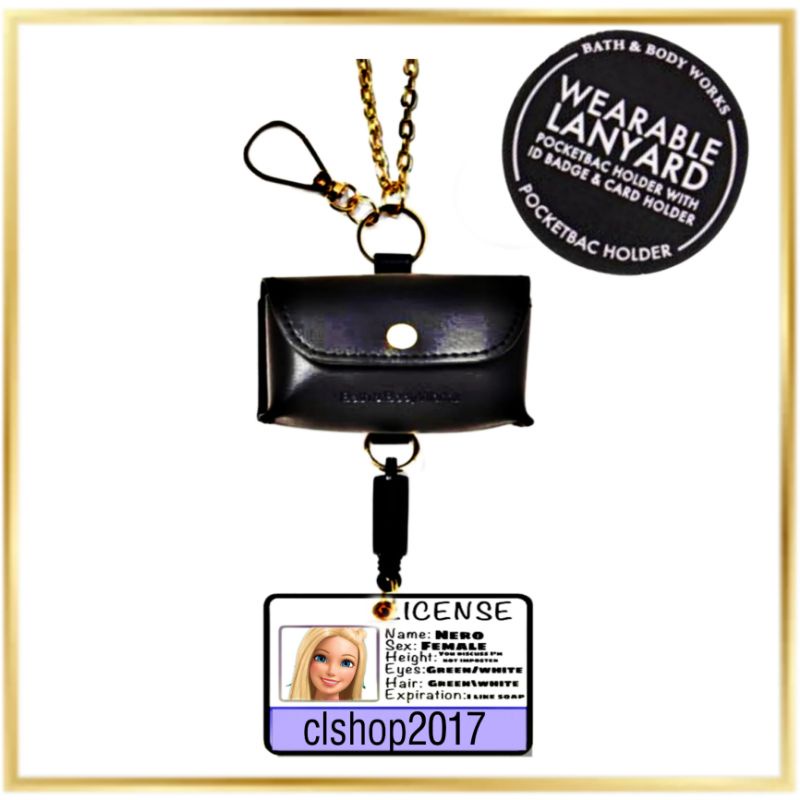 [HOLDER ONLY]BBW SNAPCASE CHAIN WEARABLE LANYARD POCKETBAC HOLDER WITH KEYRING &amp; CARD HOLDER CAR KEY HOLDER HAND SANITIZER GEL HOLDER TEMPAT KARTU NAMA GANTUNGAN KUNCI MOBIL CREDIT CARD HOLDER NAME TAG BATH &amp; BODY WORKS