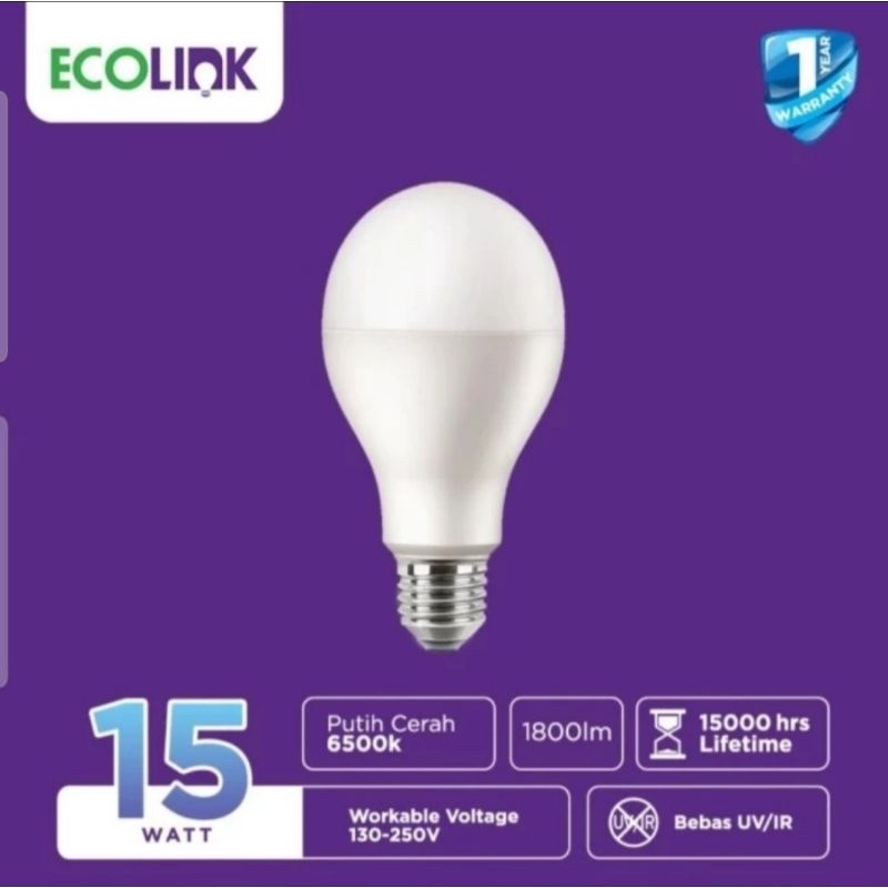 LED ECOLINK 15WATT 220V Putih