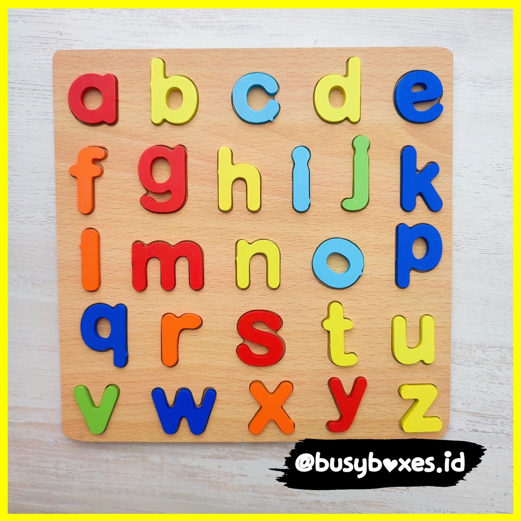 [busyboxes.id] Mainan Edukasi Puzzle Mengenal abjad kecil Wooden Toys Wooden Puzzle Mainan Kayu Mainan Montessori