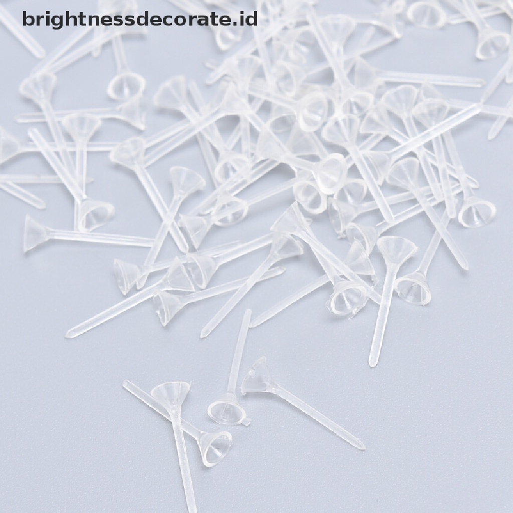 [Birth] 500pcs/lot Plastik Kosong Datar/Cup Stud Earring Pin Pad Anting Membuat Perhiasan [ID]