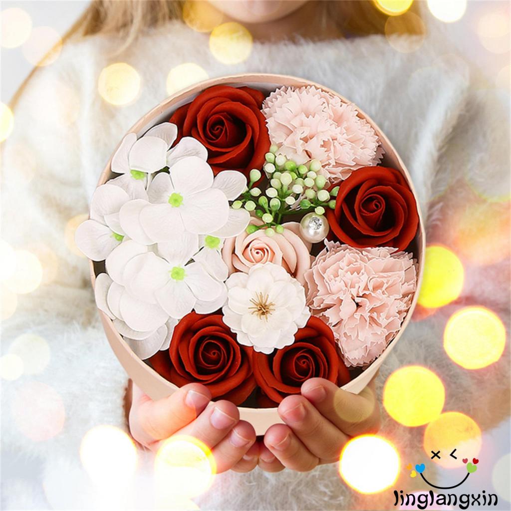 Llx-sabun Flower in Box Hadiah Untuk Syukuran Valentine Hari