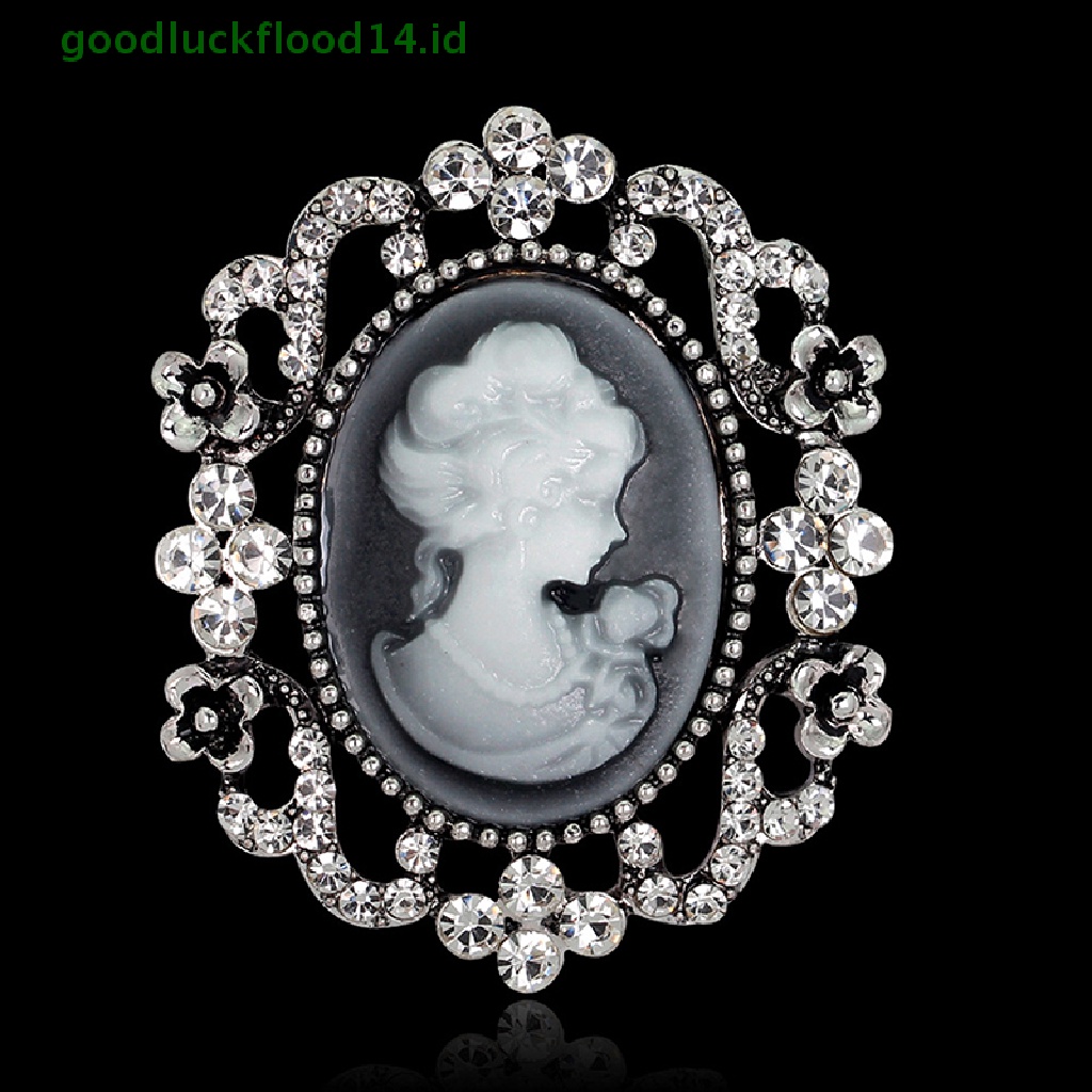 [GOOGFOUR] 1model Vintage Cameo Victorian Kristal Pesta Pernikahan Wanita Liontin Bros Pin [TOP]