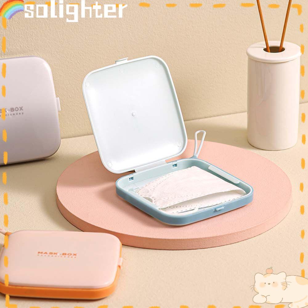 Solighter Disposable Case Square Wadah Wajah Tahan Debu Reusable