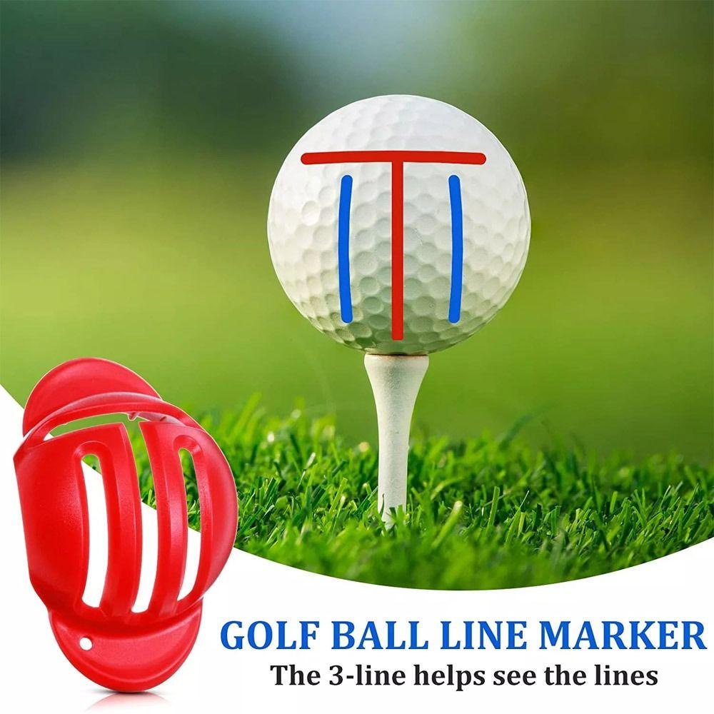 Top Golf Ball Marker Dengan 2pen Menaruh Alat Bantu Posisi Penanda Gambar Garis T Line Marker