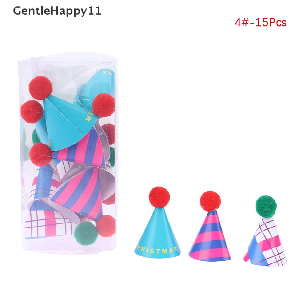 Gentlehappy 1Box Topi Mini Baking Kue Topper 1: 12rumah Boneka Miniatur Topi Hairball Topi Ulang Tahun Topi Natal Scene Decor Mainan id