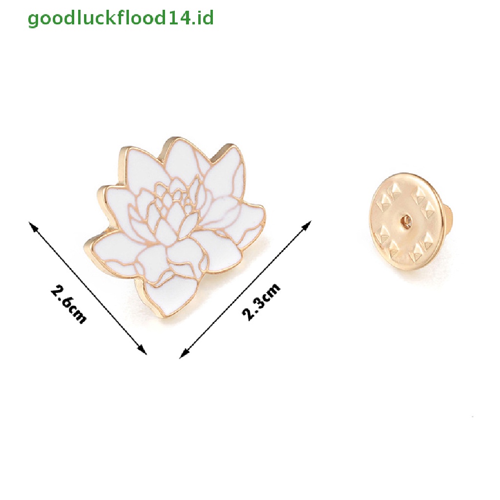 [GOOGFOUR] Buddhism White Lotus Flower Enamel Pin Bunga Tanaman Bros Denim Coat Ransel Lapel Pin Pria Wanita Lencana Jepang Perhiasan Hadiah Syal Kancing [TOP]