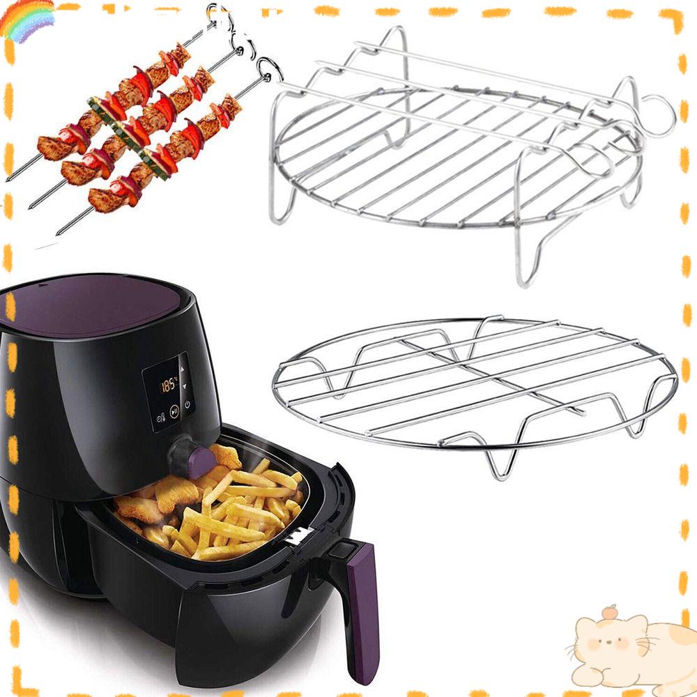 Solighter Air Fryer Rak Untuk Ninjia BBQ Stainless Steel Rak Tusuk Barbekyu Stik