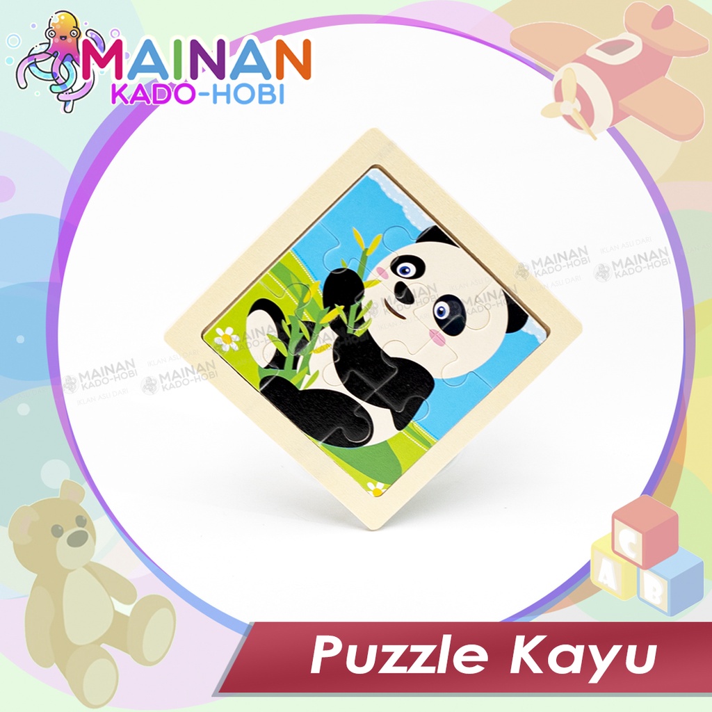 MAINAN EDUKASI ANAK PUZZLE KAYU KARAKTER PANDA SMALL SIZE