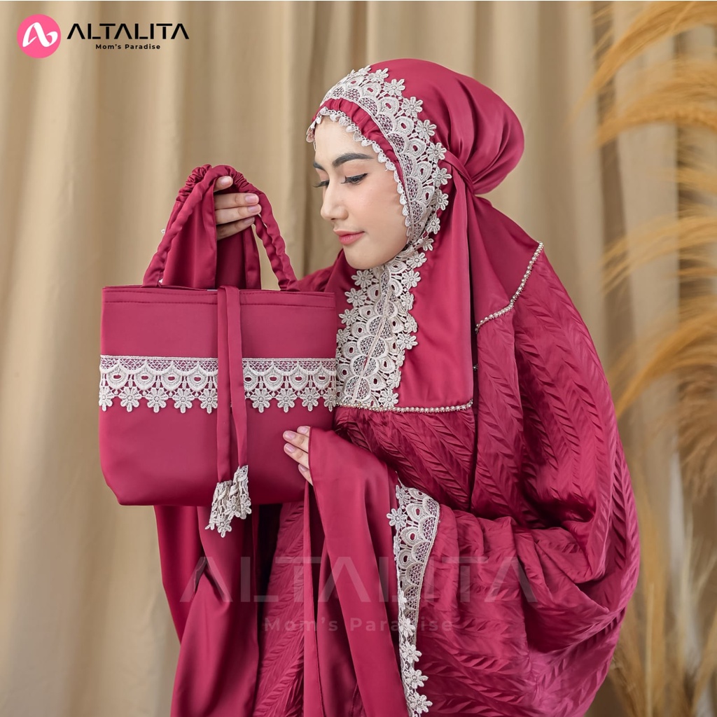 Altalita - Mukenah Renda Mewah Taleetha Jumbo Dewasa Satin Silky Premium Adem Lembut Tebal Terbaru