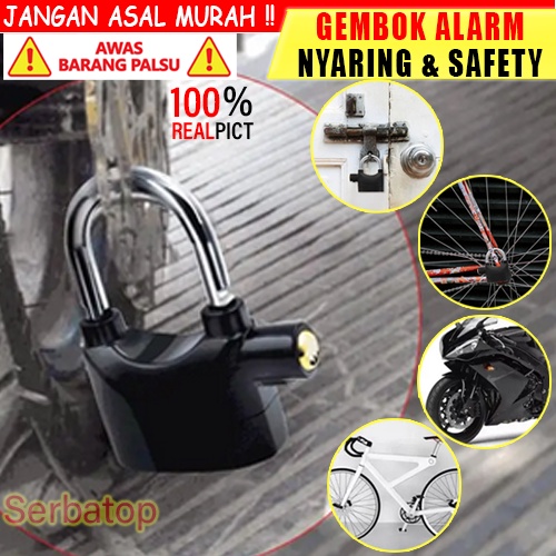 Gembok Alarm Anti Maling Anti Pencuri Ring Panjang Pengaman Motor Alarm gembok motor anti maling ala