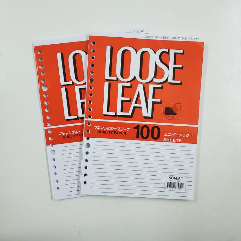 

LOOSE LEAF A5 DAN B5 GARIS 50 DAN 100 LEMBAR