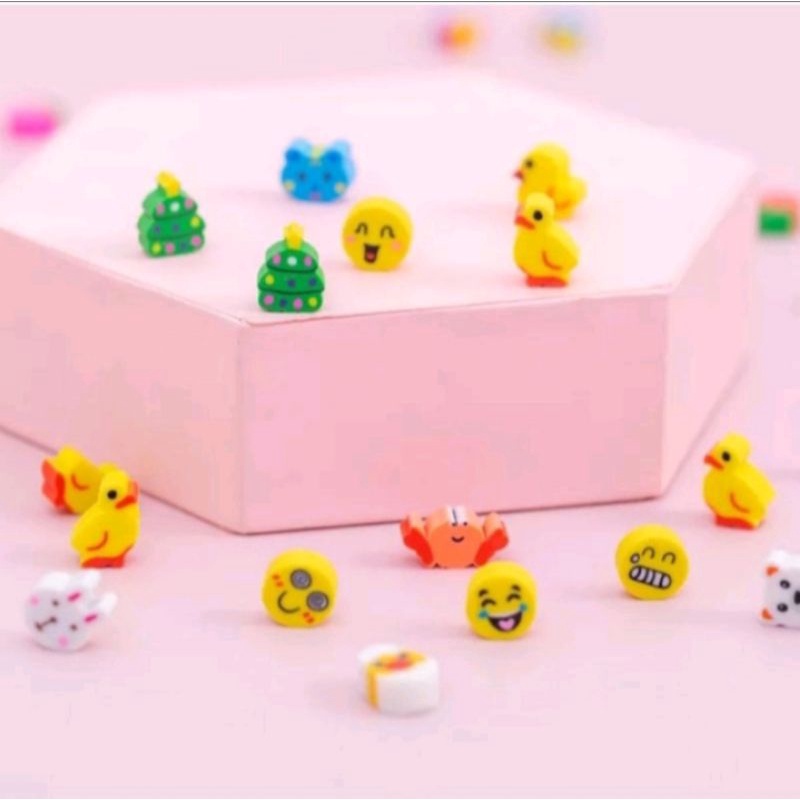 

sakha (25pcs) penghapus pensil anak motif karakter | hapusan mini bentuk karakter
