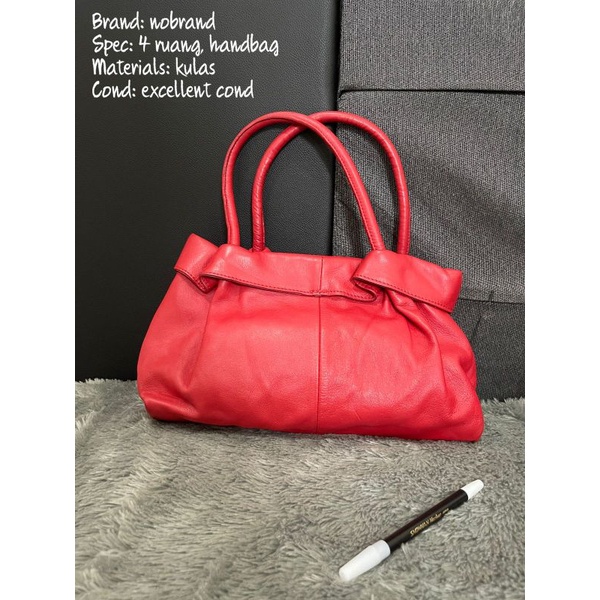tas wanita hand bag tas mini kulit merah kulas monza preloved second
