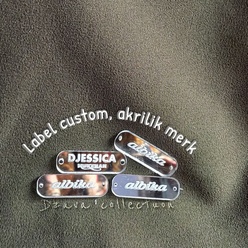 LABEL ACRYLIC CUSTOM | LABEL BAJU | MERK | LOGO | BRAND | LOGO JILBAB | KERUDUNG