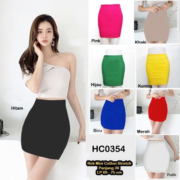 HC0354 Mini Skirt Span Cotton Stretch Premium / Rok Mini / Rok Pendek / Rok Span Mini / Rok seksi / rok sexy / rok kerja