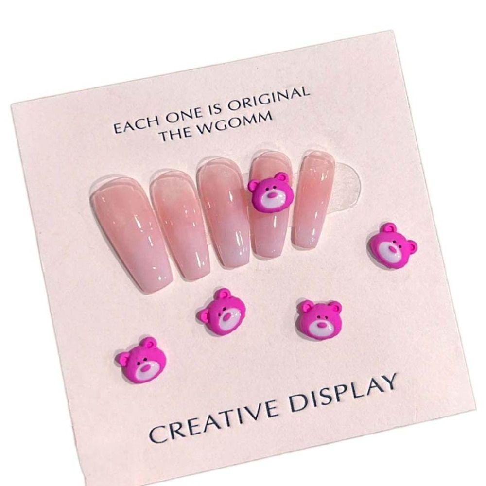 AUGUSTINA Agustinina Kartun Dekorasi Kuku Fashion Tulip Kelinci Strawberry Beruang Hiasan Kuku 3D Nail Art Drills