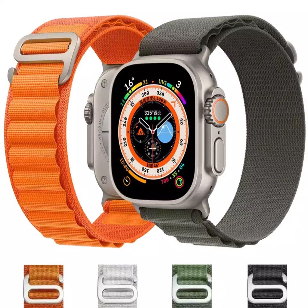 FA Strap ALPINE Nylon watch iwatch 12 3 4 5 6 8 7 SE 2020 ultra 38mm 42mm 40mm 41mm 44mm 45mm 49mm tali smartwatch jam tangan