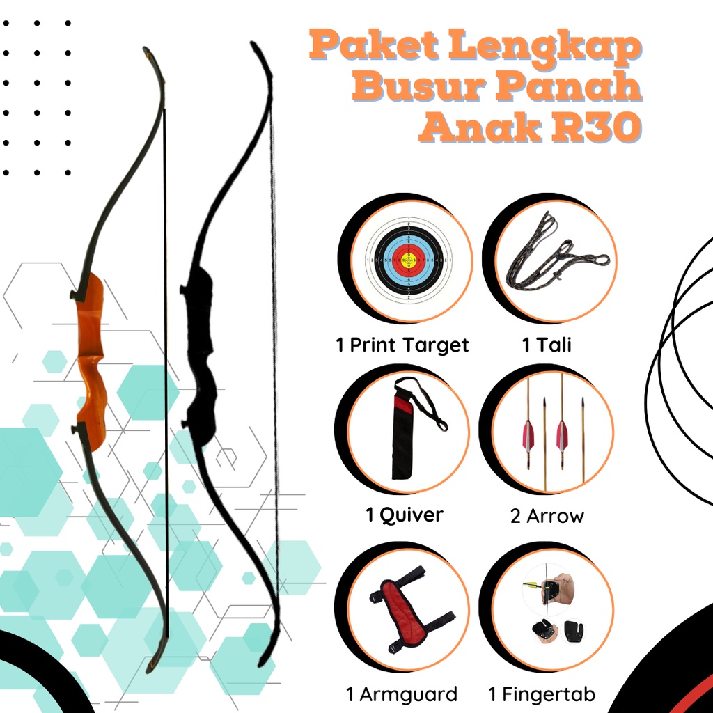 Busur Panah Alat Perlengkapan Panahan Terbaik Lengkap Pemula R30