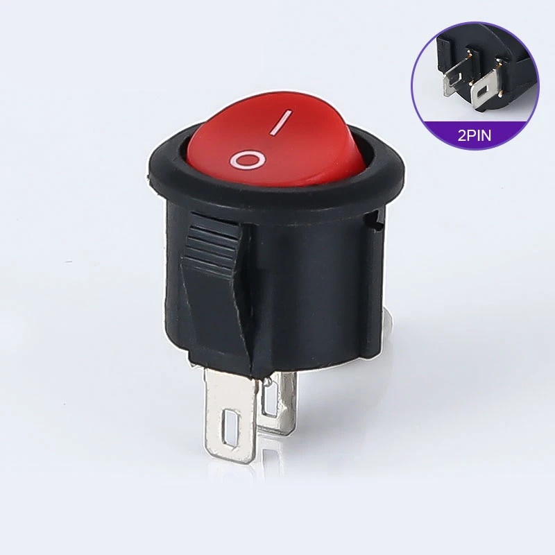 Saklar Switch Tombol BULAT On Off LED Motor Mobil Lampu UNIVERSAL BONUS KABEL