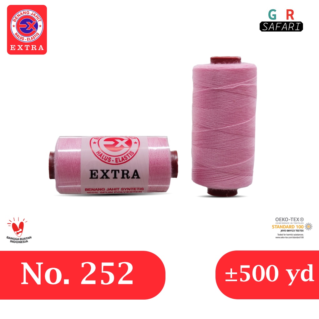 Benang Jahit Extra Warna Pink No. 252 - 500yard