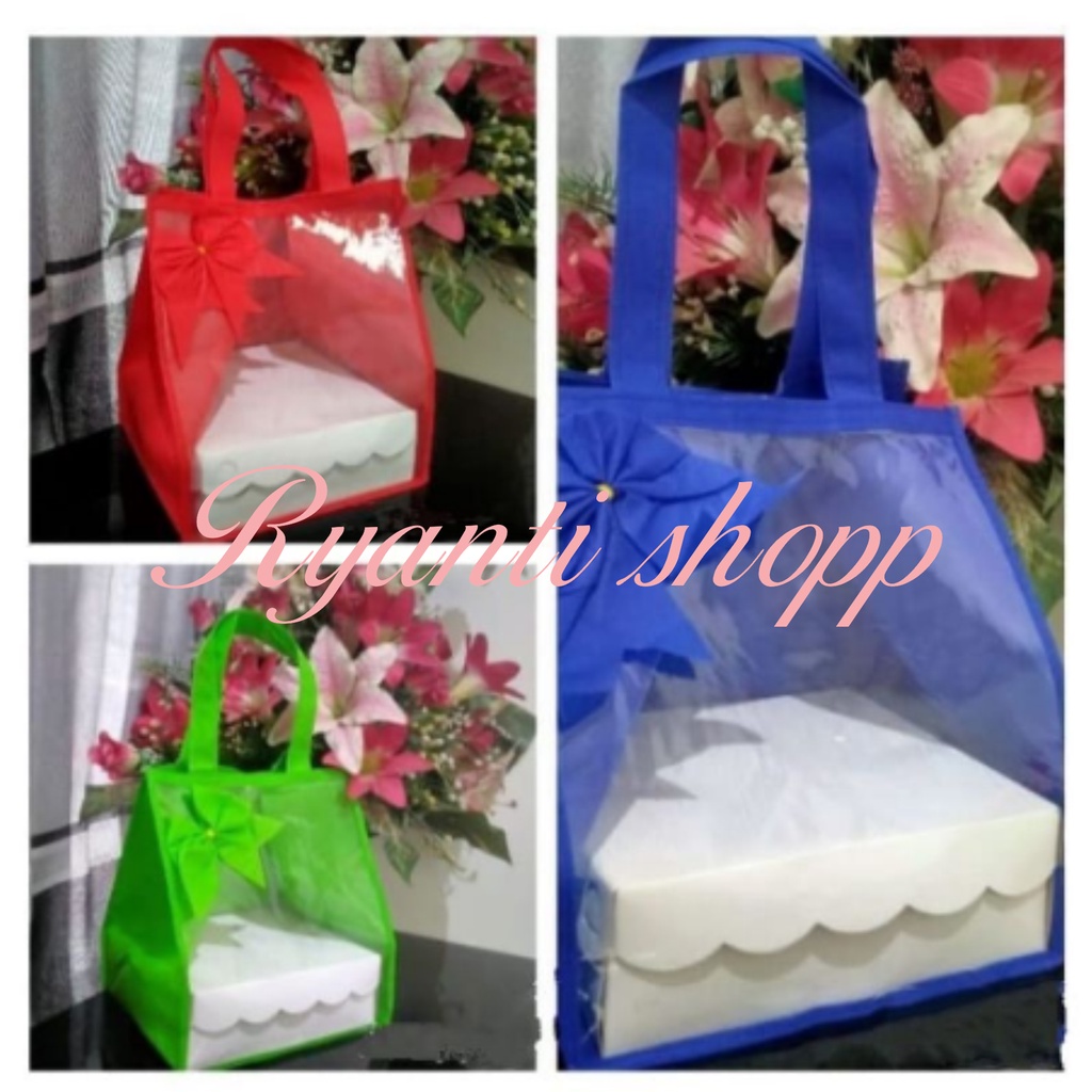 tas spunbond 75gsm / utk kemasan dus/box/packaging kue type mika ukuran 22