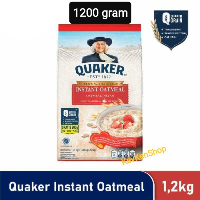 

[BISA COD] Quaker Oat Instant Oatmeal Sereal 1200 gram Merah 1,2 Kg BPOM RI