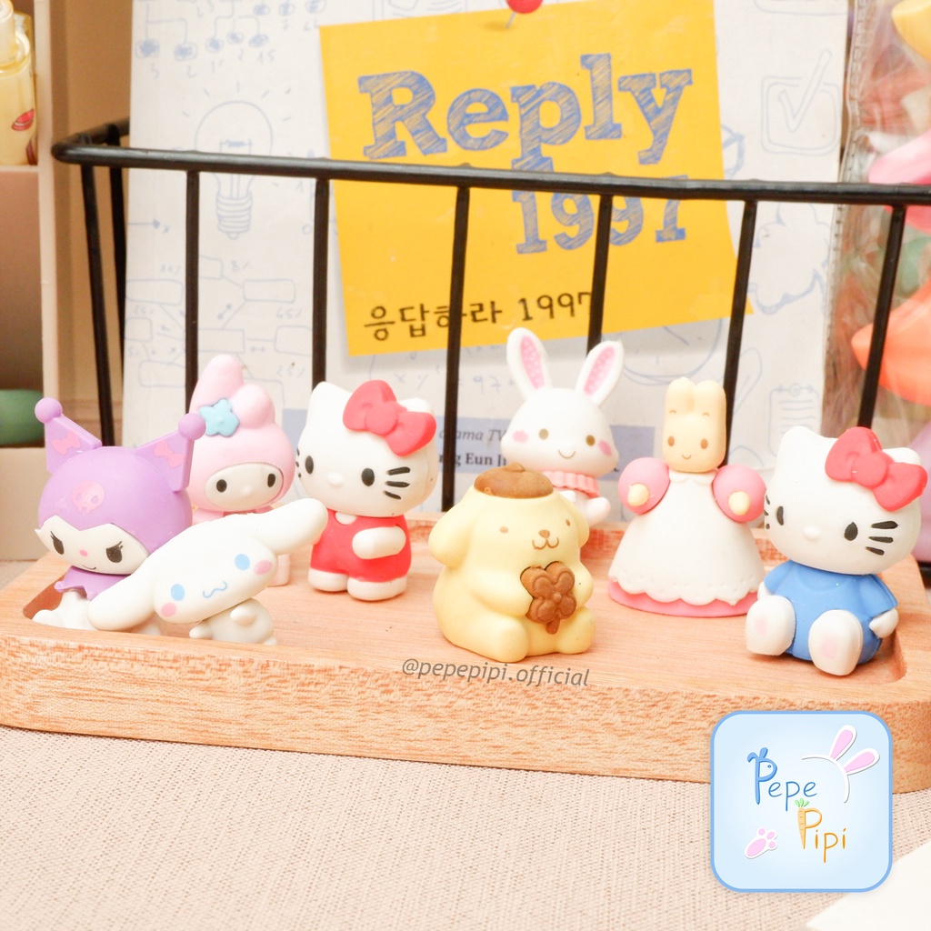 Penghapus 3D Sanrio Hello Kitty 4 Karakter Eraser Setip Stip Hapusan Pensil Pompurin My Melody