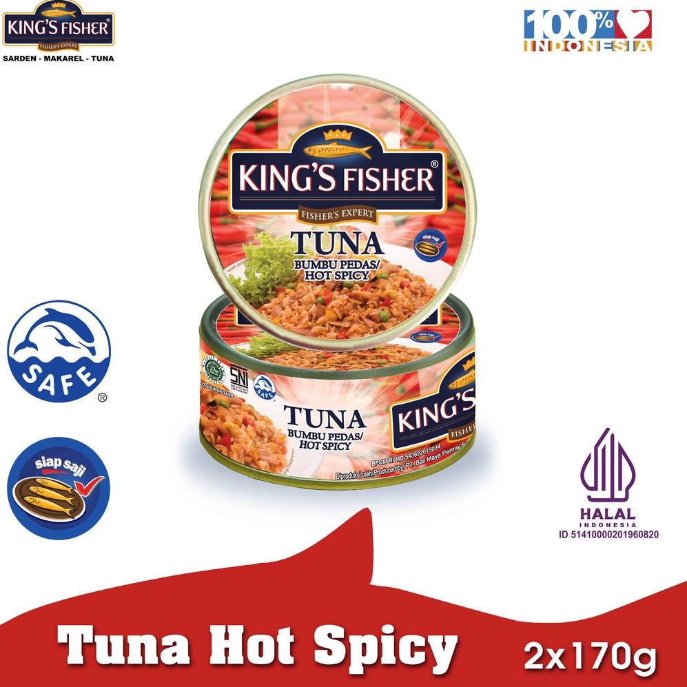 

7.7 STOK READY King's Fisher Paket 2 Pcs Tuna Canned Hot Spicy Daging Tuna Makanan Kaleng 170 gr