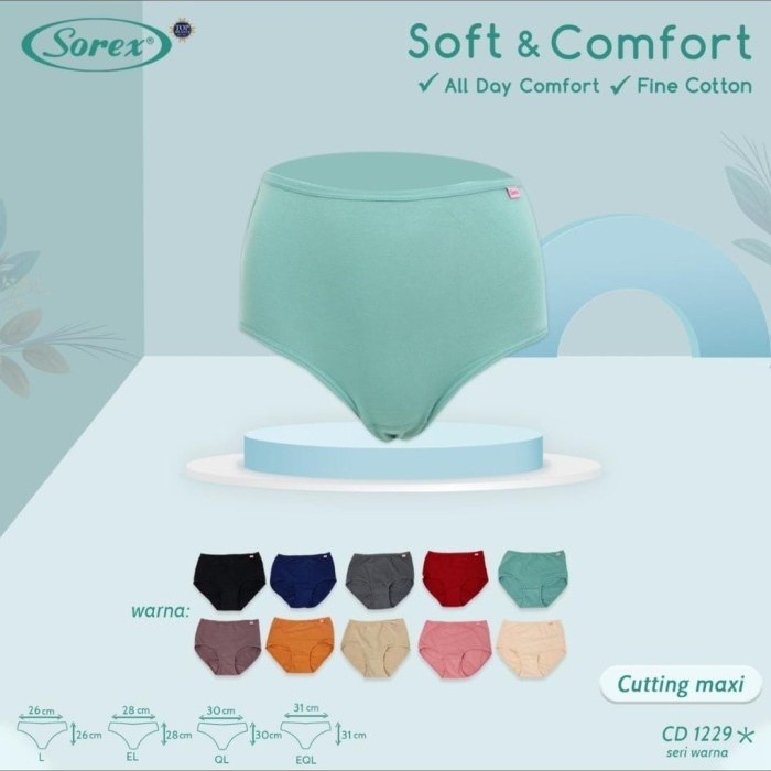 Celana Dalam Wanita Sorex 1229 Maxi Soft Comfort