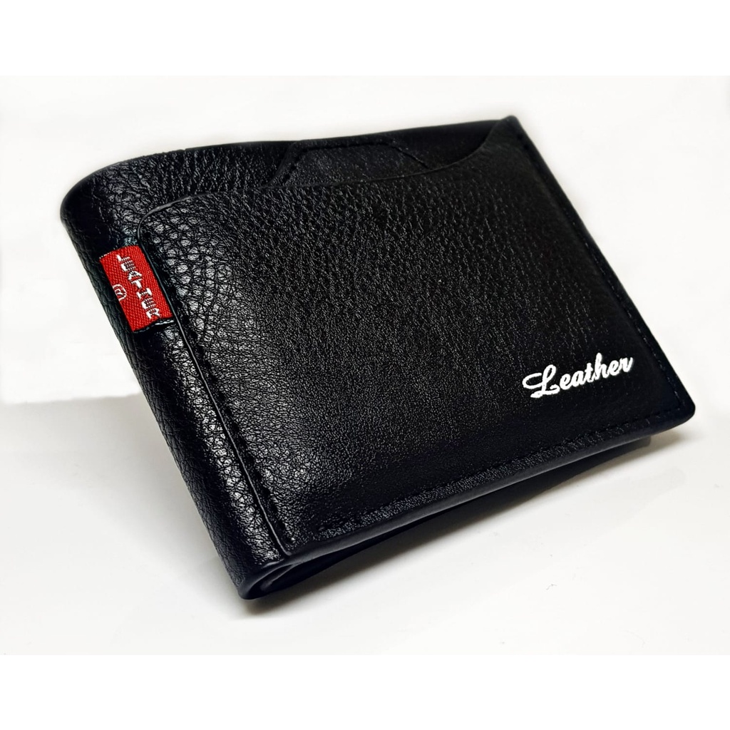 DOMPET LIPAT PENDEK PRIA 2 RUANG LEATHER SINTETIS / DOMPET LIPAT KULIT PRIA FASHION MODEL CABUT - JHC1